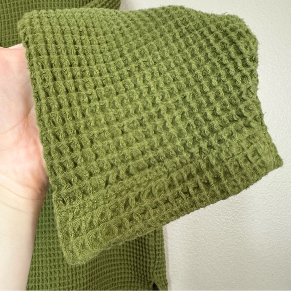 PAPER LABEL Lanca Waffle Knit shacket jacket Button down in moss large A - Picture 5 of 12